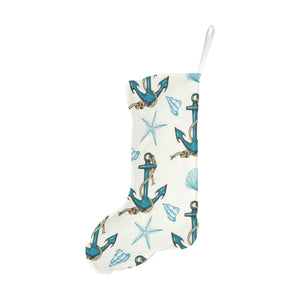 Anchor Shell Starfish Pattern Christmas Stocking