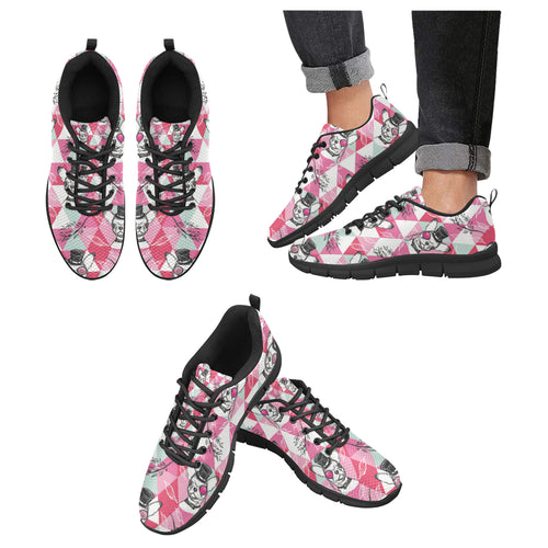 Cool Chihuahua Pink Pattern Men's Sneakers Black