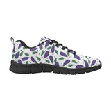 Eggplant Pattern Print Design 05 Women's Sneakers Black