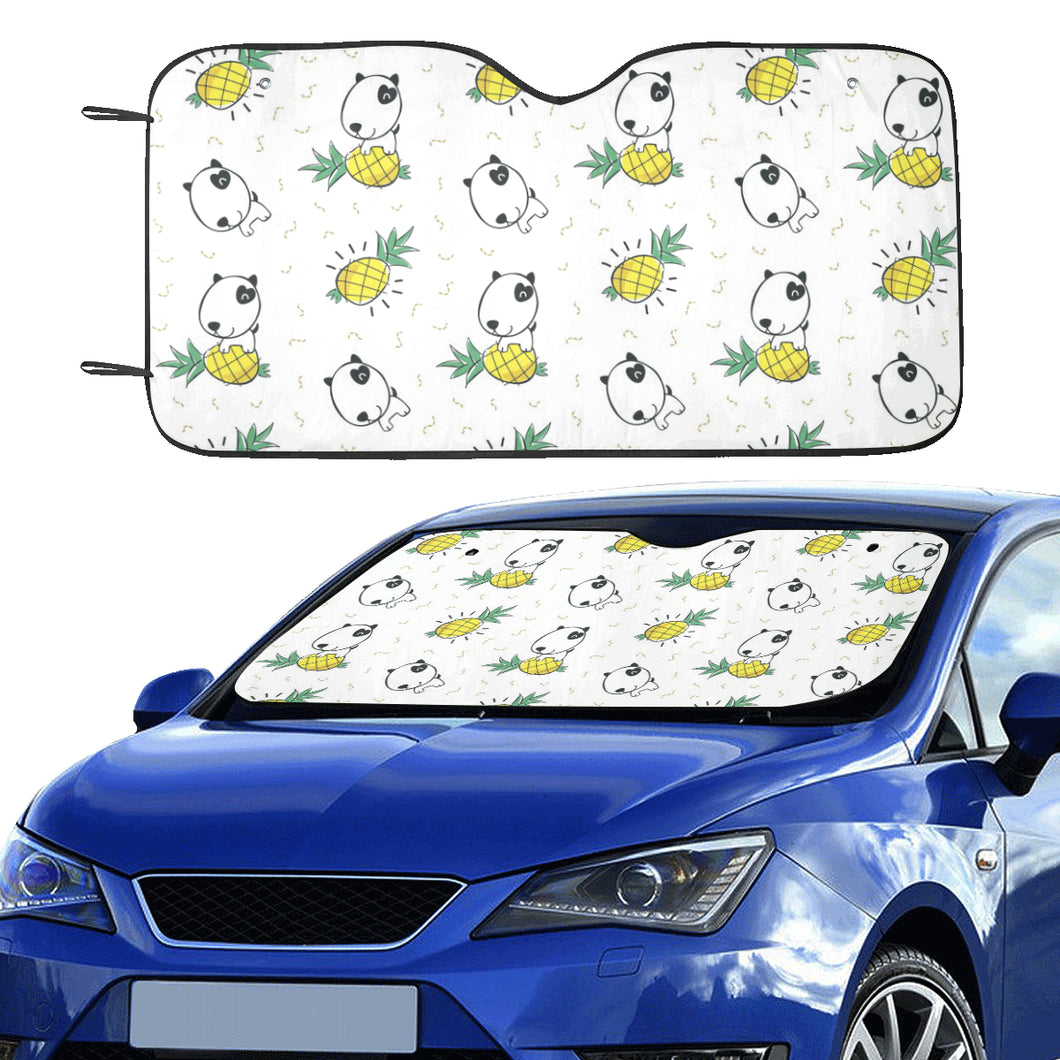 Bull Terrier Pattern Print Design 01 Car Sun Shade