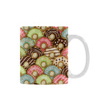 Donut Pattern Background Classical White Mug (FulFilled In US)
