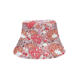 Red Pink Hot Air Balloon Pattern Unisex Bucket Hat