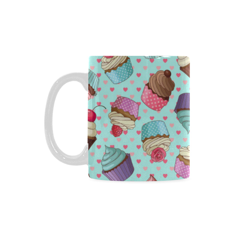 Cup Cake Heart Pattern Classical White Mug (FulFilled In US)