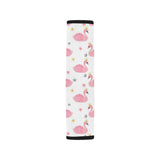 Pink Swan Pattern Car Seat Belt Cover