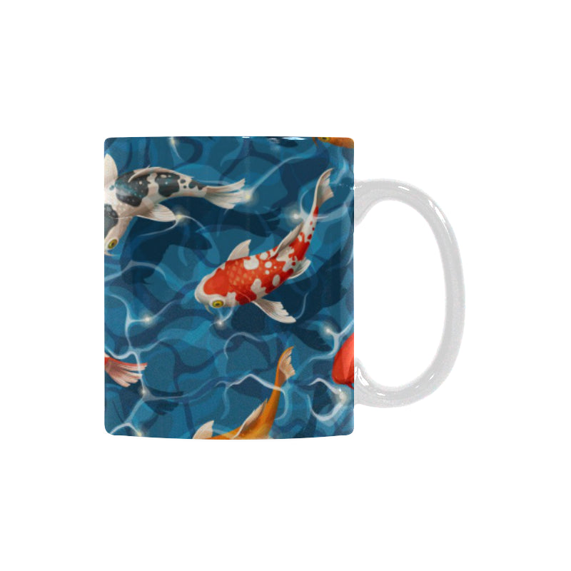 Koi Fish Carp Fish in Water Pattern Classical White Mug (FulFilled In US)