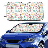 Tea pots Pattern Print Design 05 Car Sun Shade