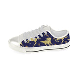 Unicorn Gold Pattern Women's Low Top Canvas Shoes White