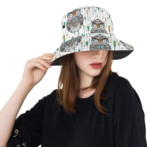 Owl Arrow Pattern Unisex Bucket Hat