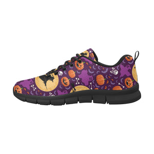 Halloween Pumpkin Witch Pattern Women's Sneakers Black