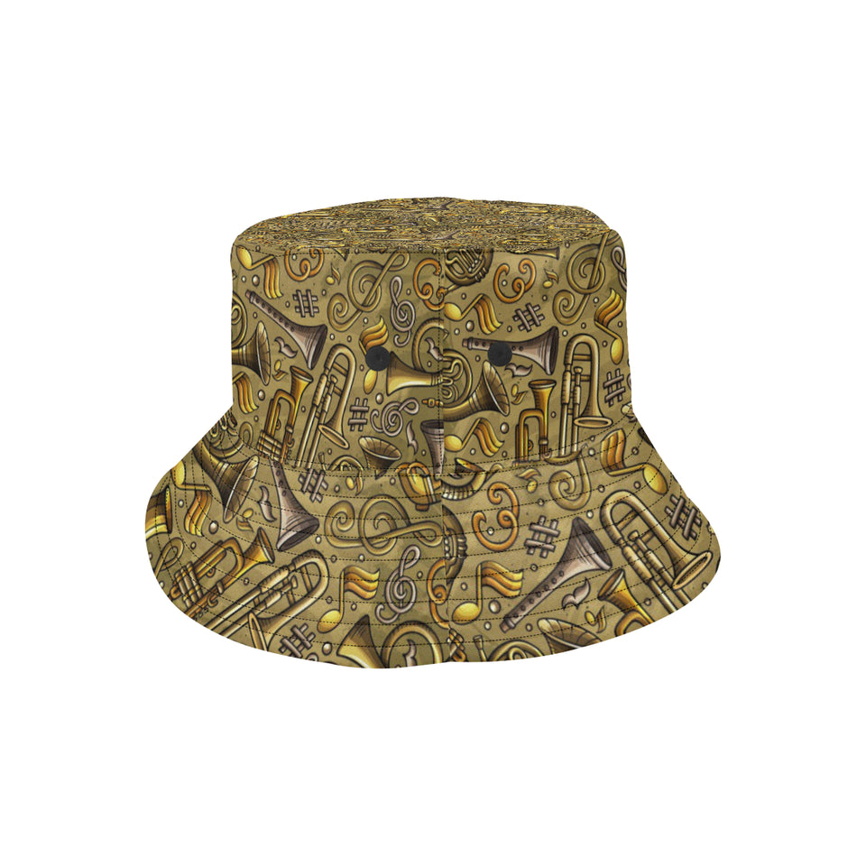 Saxophone Gold Pattern Unisex Bucket Hat