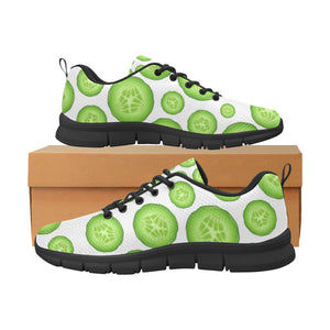 Sliced Cucumber Pattern Men's Sneakers Black