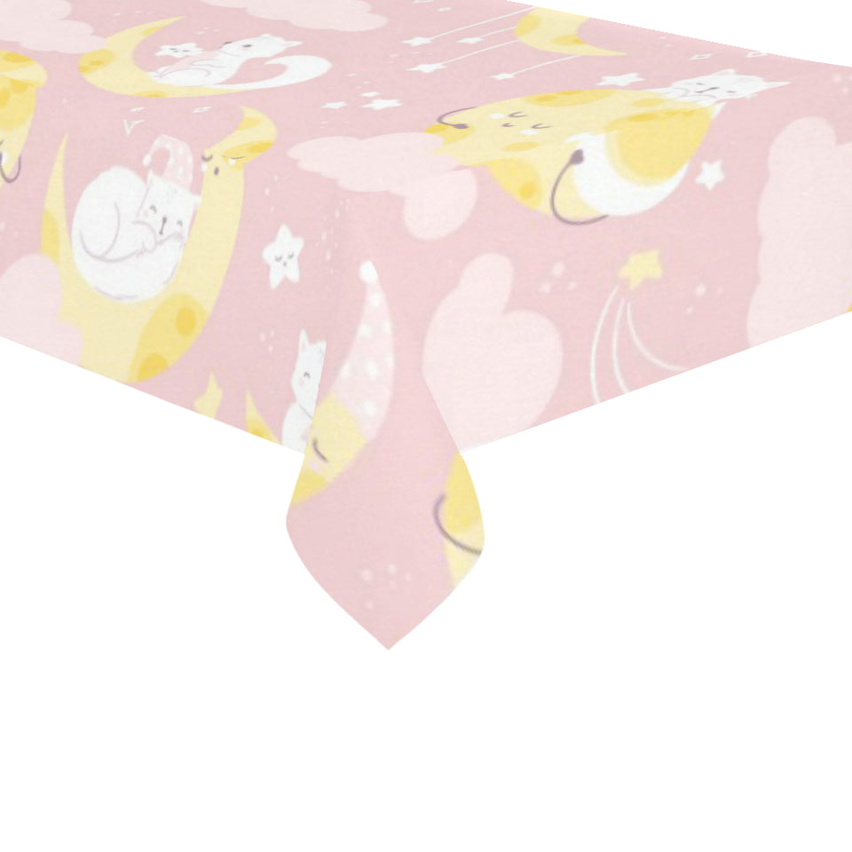 Moon Sleeping Cat Pattern Tablecloth