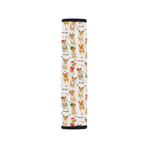 Christmas Corgi Pattern Background Car Seat Belt Cover