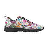 Colorful Butterfly Flower Pattern Men's Sneakers Black