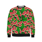 Watermelon Pattern Theme Men's Crew Neck Sweatshirt