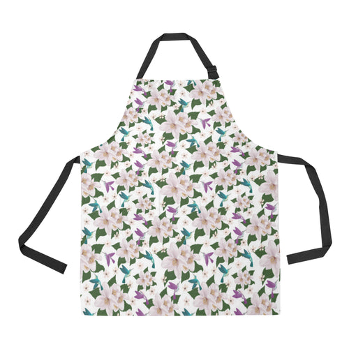 Hummingbird Pattern Print Design 01 Adjustable Apron