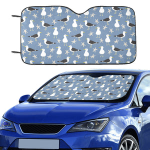 Seagull Pattern Print Design 01 Car Sun Shade