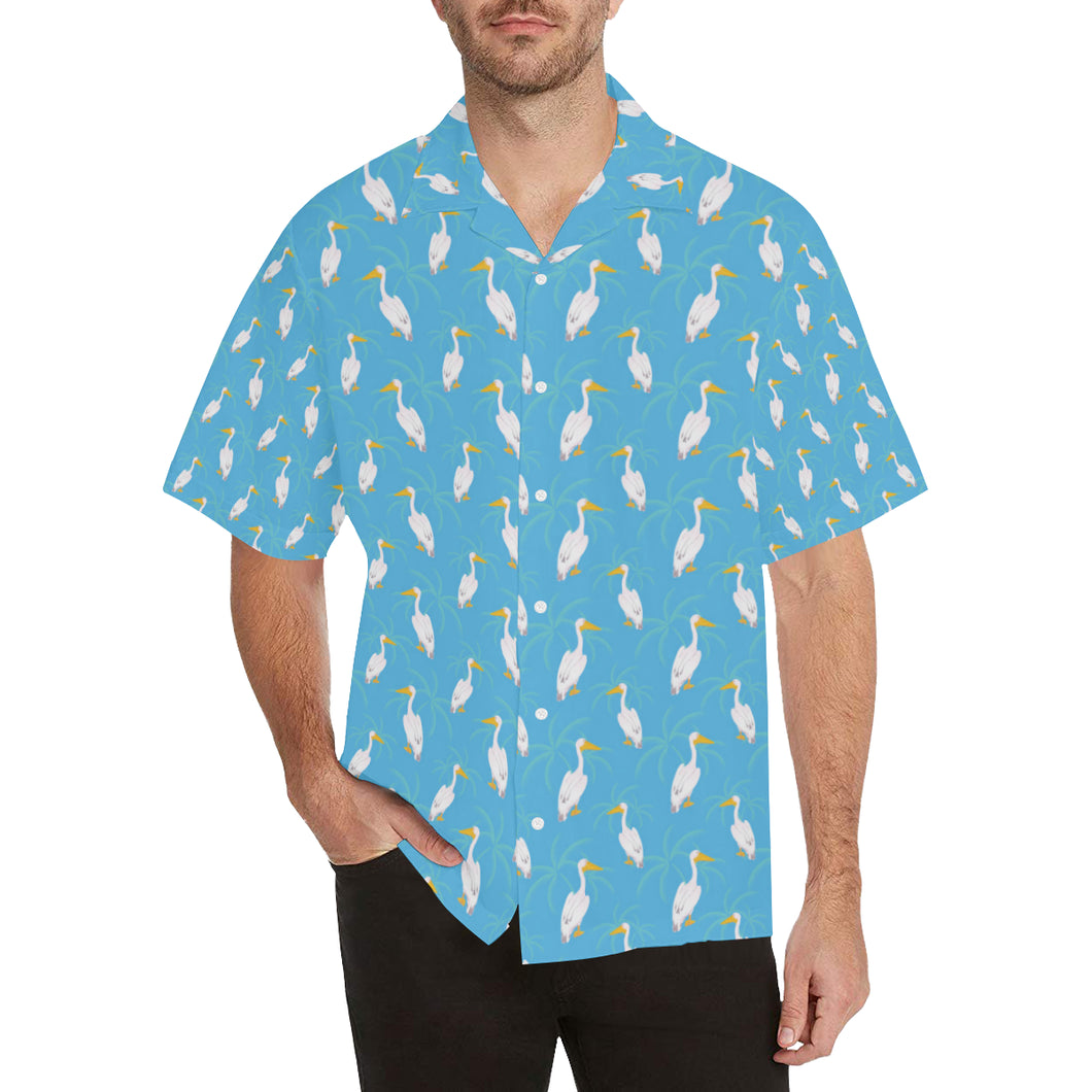 Pelican Pattern Print Design 02 Men's All Over Print Hawaiian Shirt (Model T58)