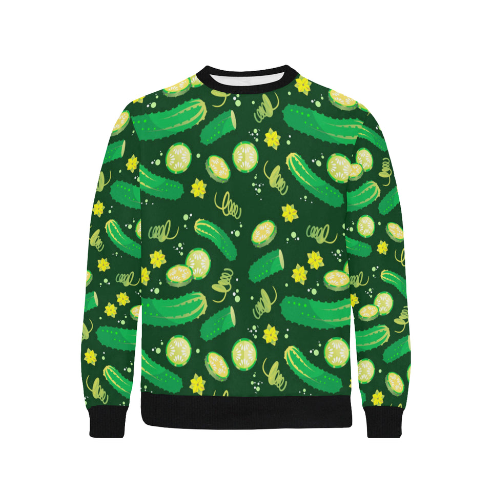 Cucumber Pattern Background Men's Crew Neck Sweatshirt