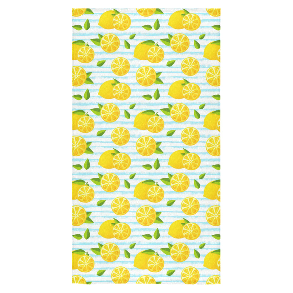 Lemon Pattern Stripe Background Bath Towel