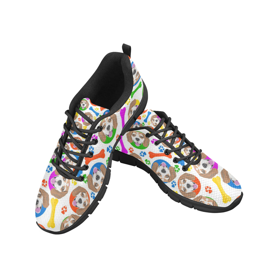 Colorful Beagle Bone Pattern Men's Sneakers Black