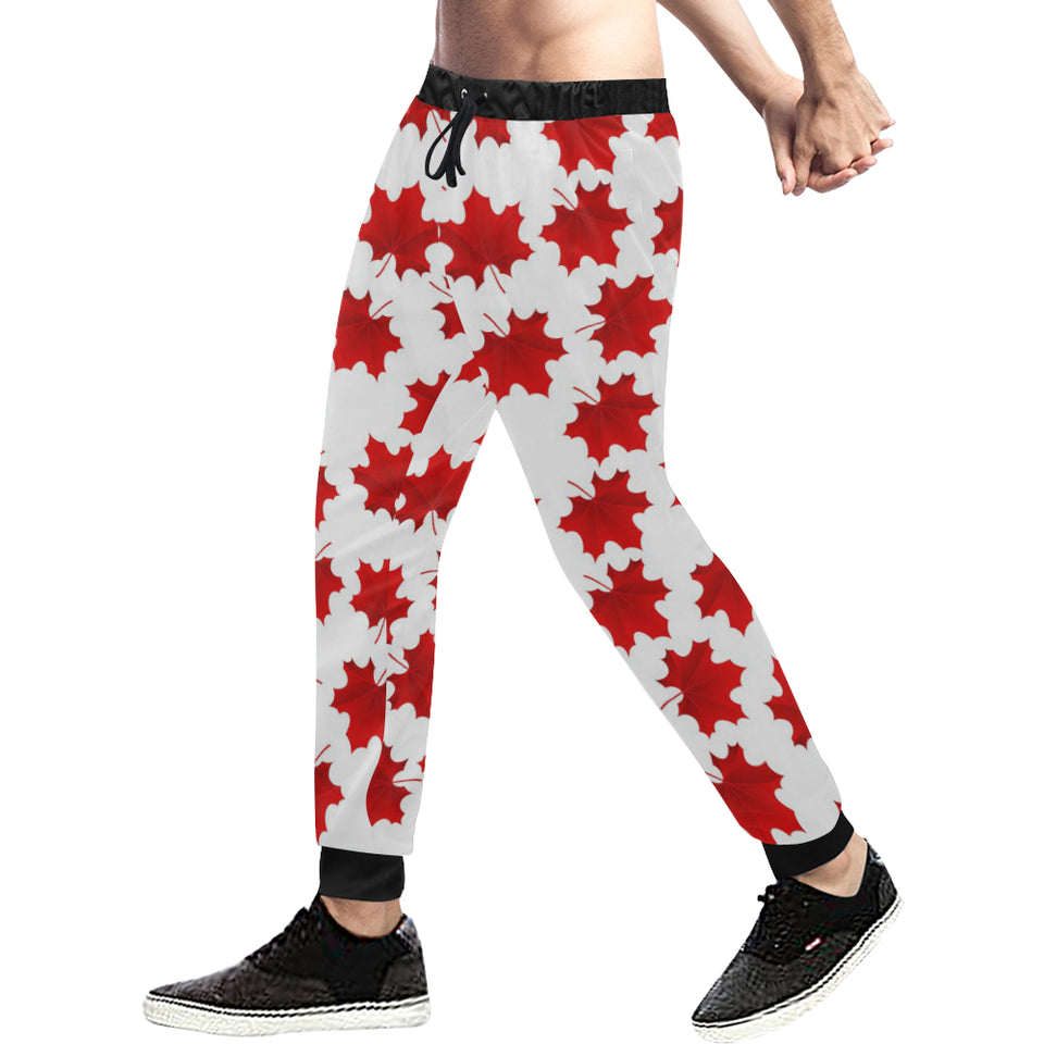 Red Maple Leaves Pattern Unisex Casual Sweatpants