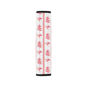 Heliconia Pink White Pattern Car Seat Belt Cover