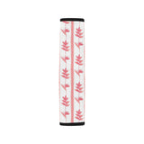 Heliconia Pink White Pattern Car Seat Belt Cover