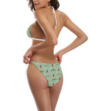 Windmill Green Pattern Sexy Bikinis Two-Pieces Swimsuits