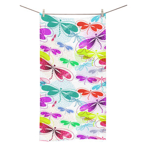 Colorful Dragonfly Pattern Bath Towel