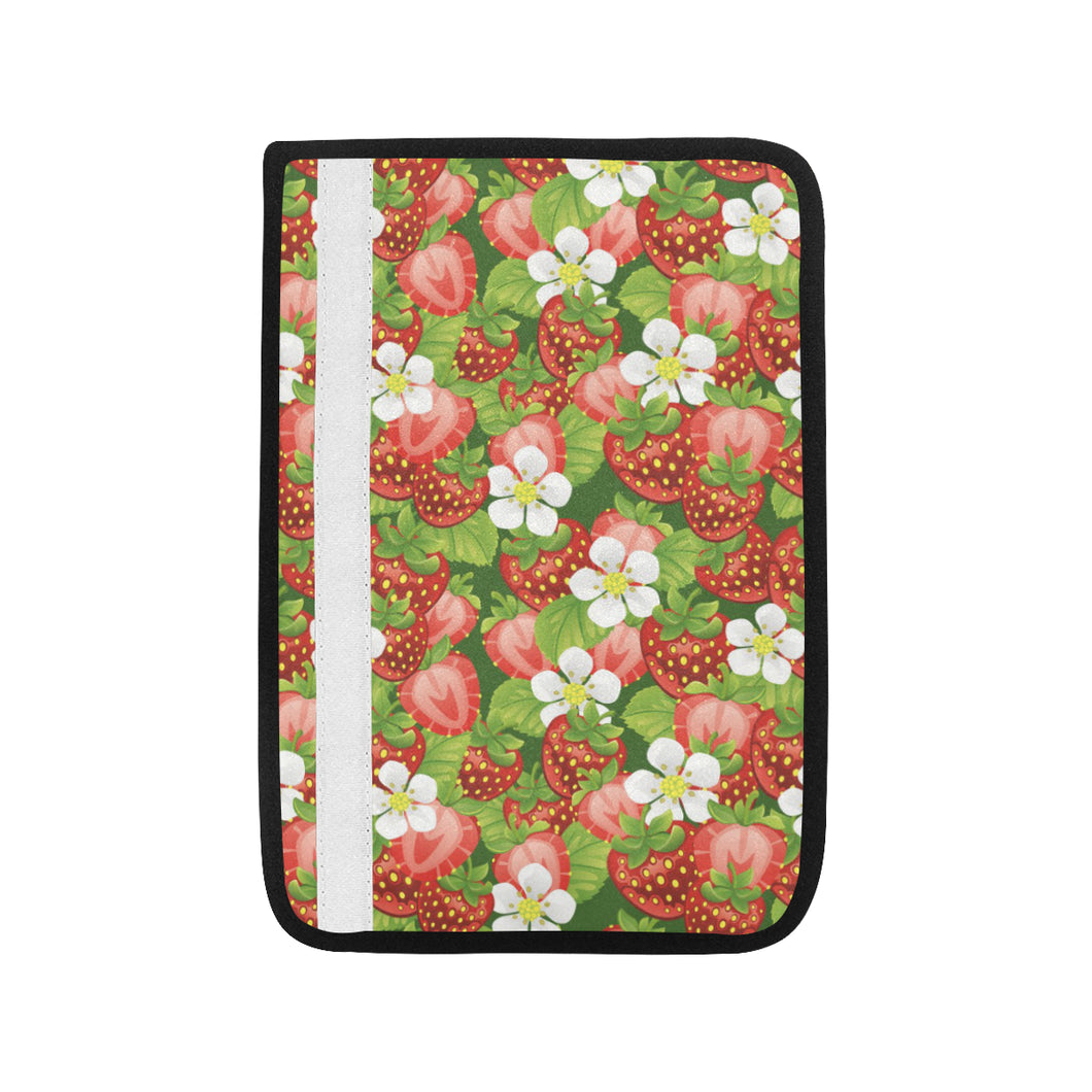 Strawberry Leaves Flower Pattern Car Seat Belt Cover