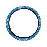 Dolphin Tribal Blue Pattern Car Steering Wheel Cover