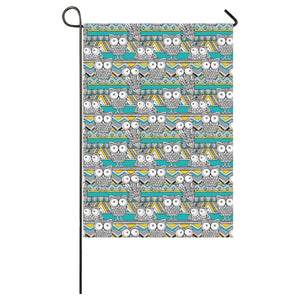 Owl Pattern Green Background House Flag Garden Flag