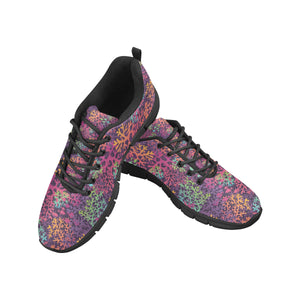 Coral Reef Pattern Print Design 03 Women's Sneakers Black