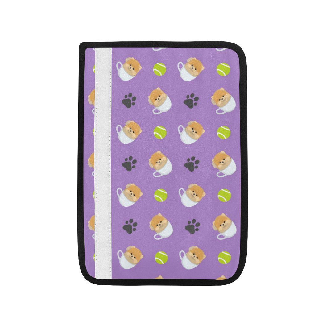 Pomeranian in Cup Pattern Car Seat Belt Cover