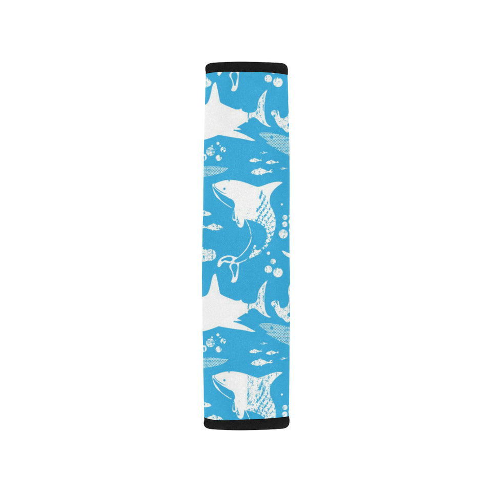 Shark Pattern Blue Theme Car Seat Belt Cover