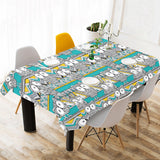 Owl Pattern Green Background Tablecloth
