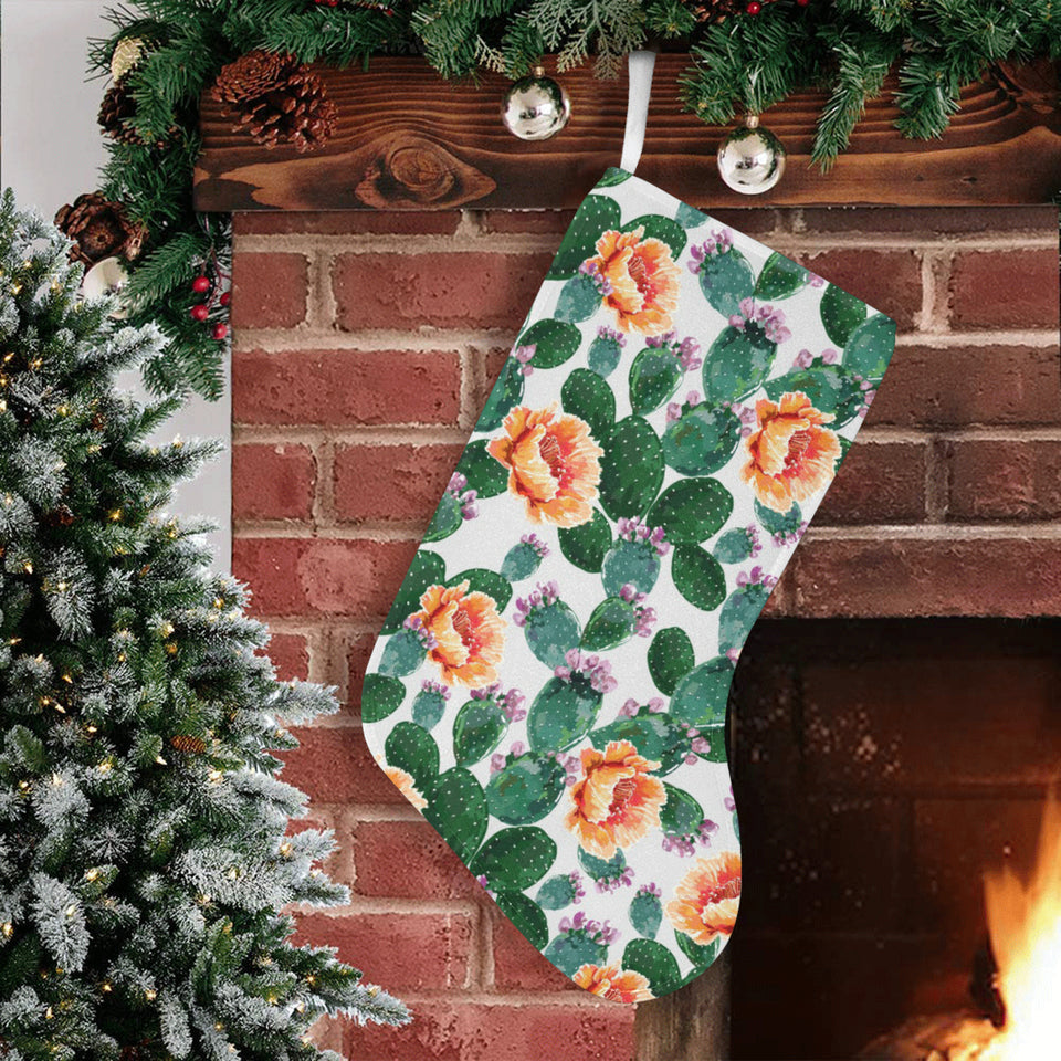 Cactus and Flower Pattern Christmas Stocking