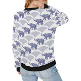 Elephant Pattern Background Women's Crew Neck Sweatshirt