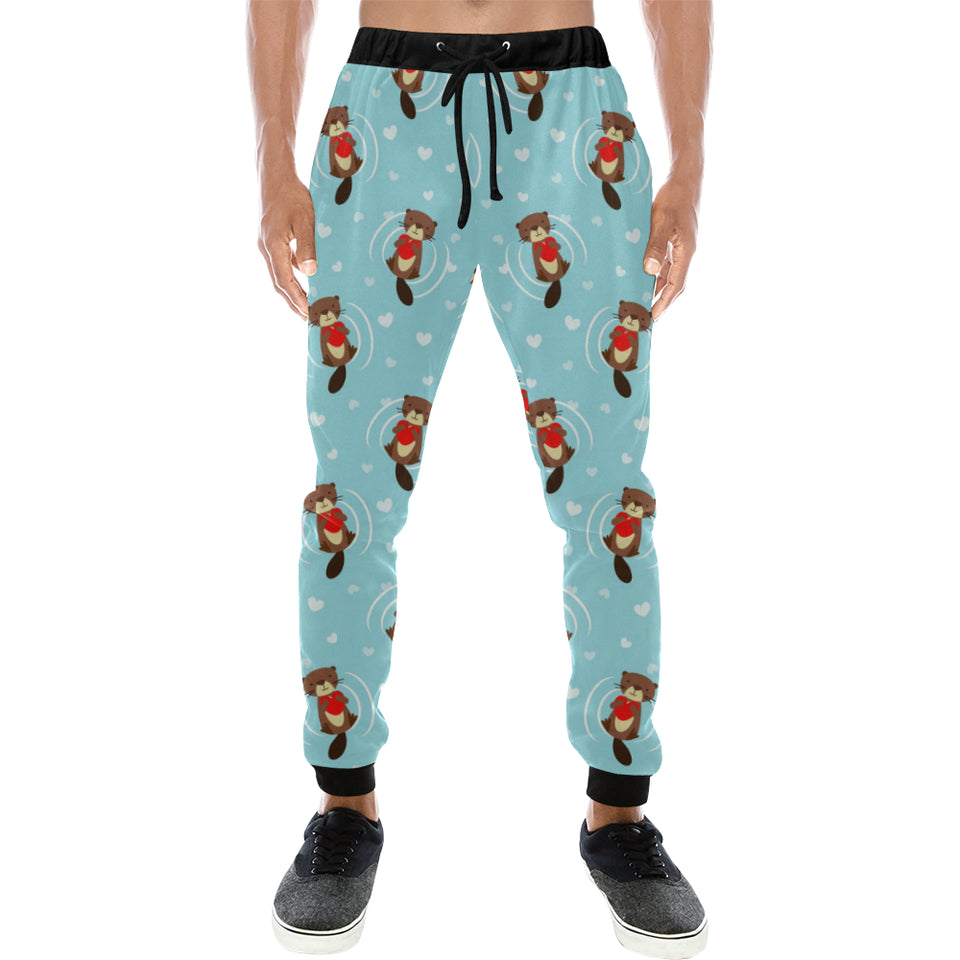 Otter Heart Pattern Unisex Casual Sweatpants