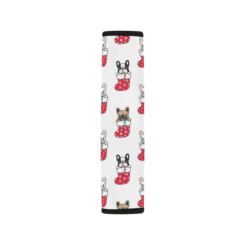 French Bulldog in Sock Pattern Car Seat Belt Cover