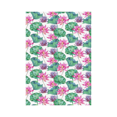 Pink Lotus Waterlily Pattern House Flag Garden Flag