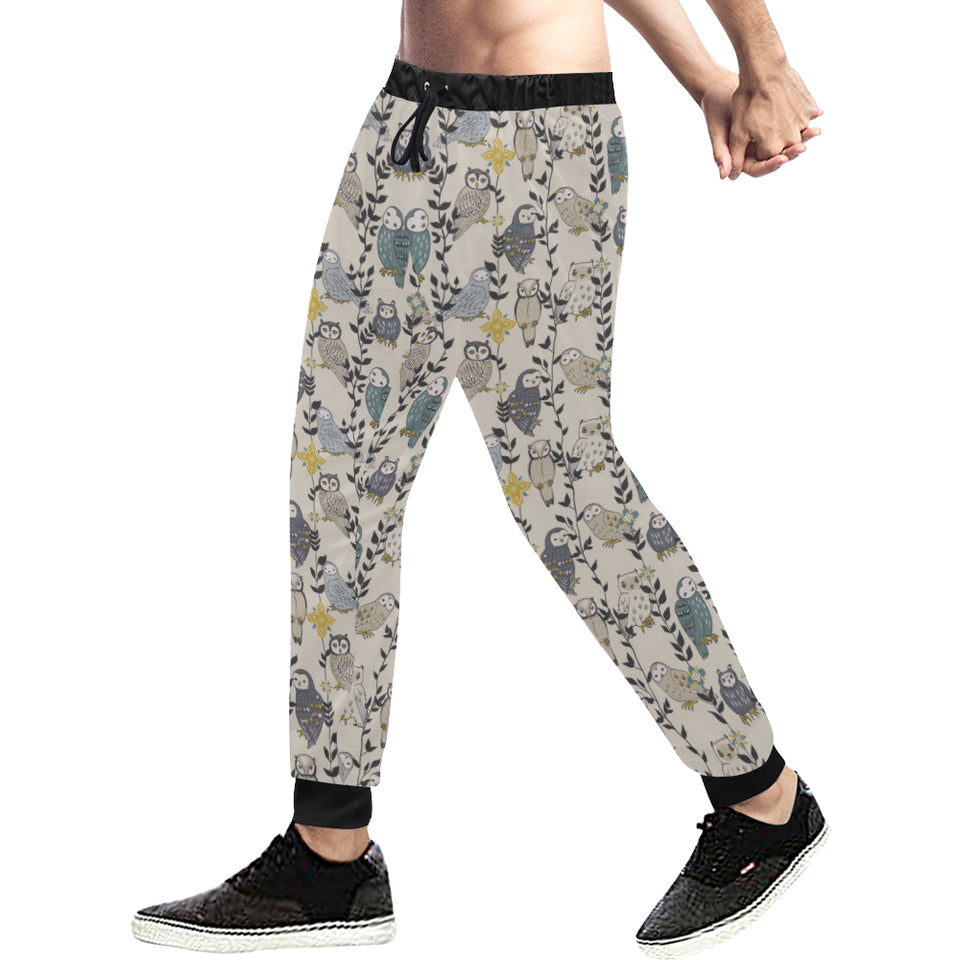 Owl Pattern Background Unisex Casual Sweatpants