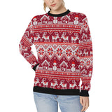 Snowman Sweater Printed Pattern Women's Crew Neck Sweatshirt