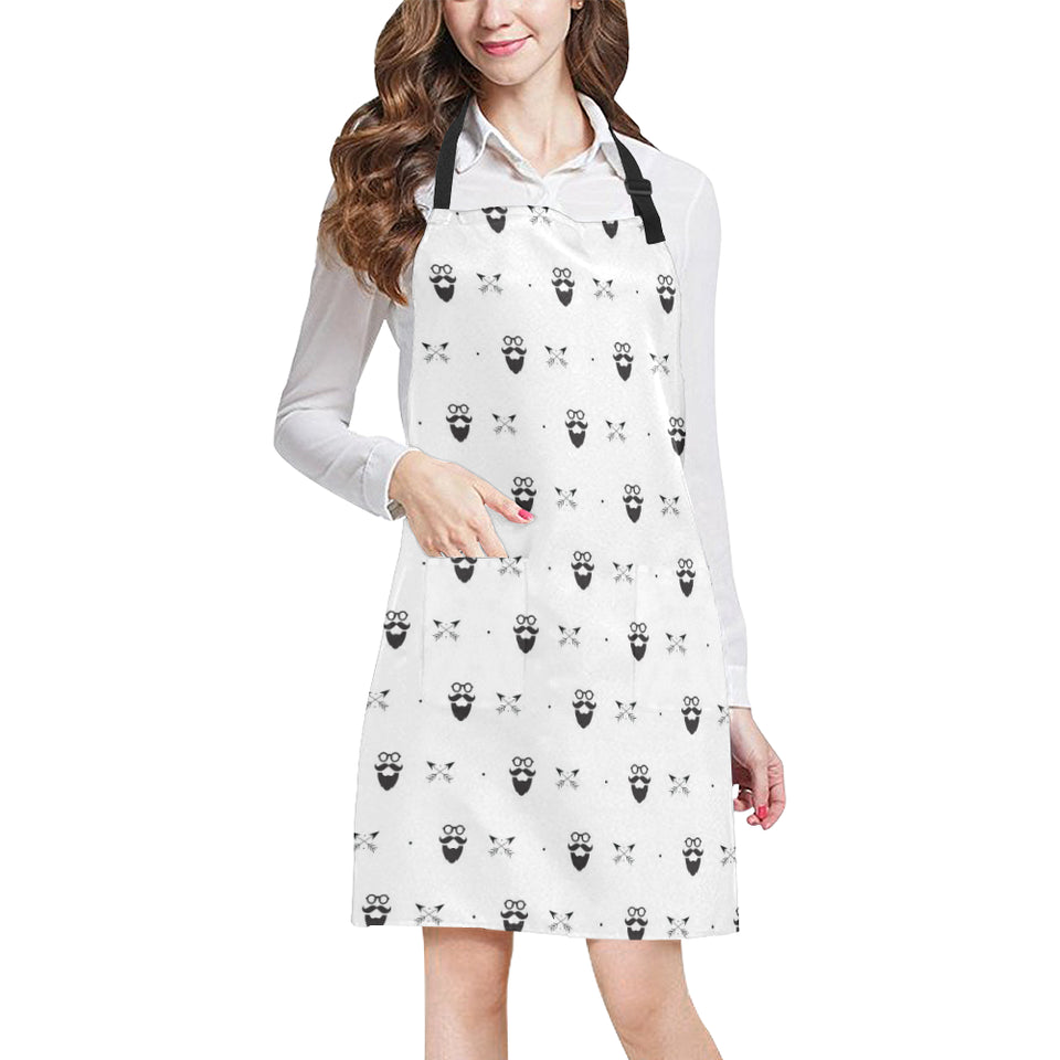 Mustache Beard Pattern Print Design 01 Adjustable Apron