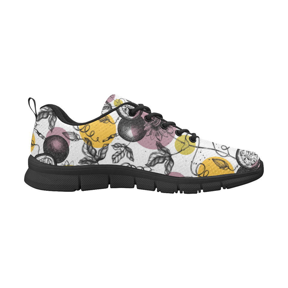 Passion Fruit Pattern Background Men's Sneakers Black