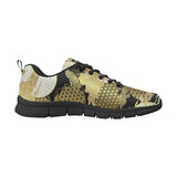 Gold Could Crane Japanese Pattern Men's Sneakers Black