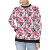 Pug Pattern Women's Crew Neck Sweatshirt