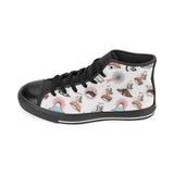 Sushi Japanese Pattern Men's High Top Canvas Shoes Black