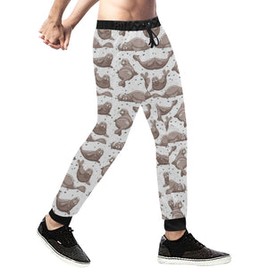 Sea Lion Pattern Background Unisex Casual Sweatpants